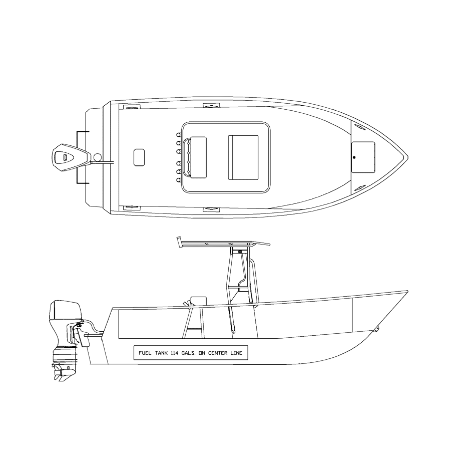 V2325 line drawing of the T-Top model